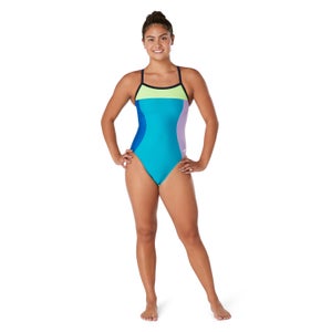 Girls Colorblock Propel Back One Piece Blue