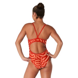 Women's Vortex Maze Flyback One Piece Red