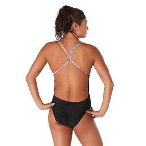 Women's Pride Solid One Back One Piece Black