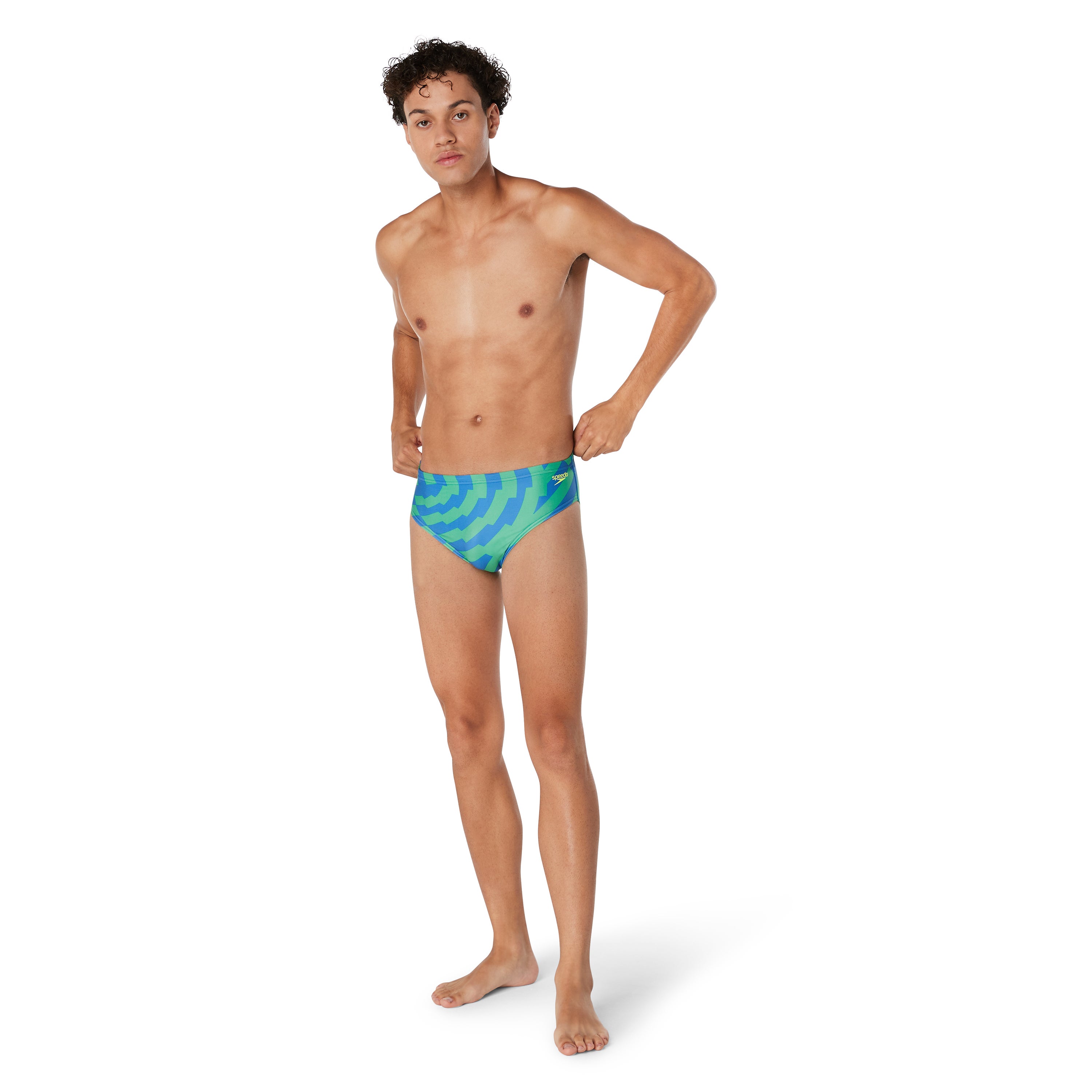 Men's Vortex Maze Brief Blue/Green | Speedo USA