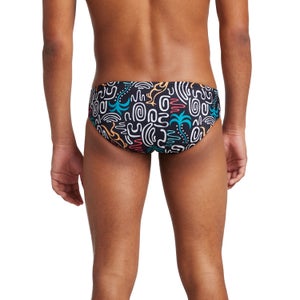 Men's Printed One Brief Black