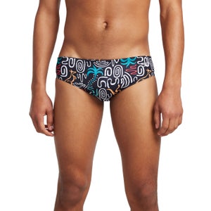 Men's Printed One Brief Black - 34