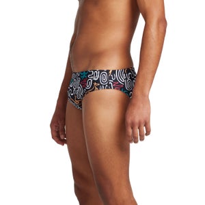 Men's Printed One Brief Black
