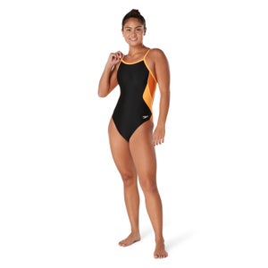 Girl's Solid Flyback One Piece Orange