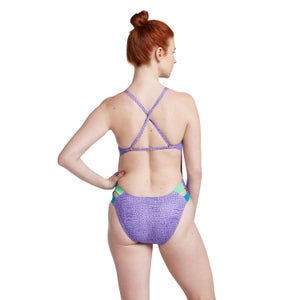 Women's Printed Twist Back One Piece Purple