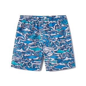 Boys Camo Cover Redondo 15" Volley Swim Trunks Blue
