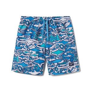 Boys Camo Cover Redondo 15" Volley Swim Trunks Blue