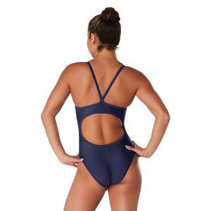 Women's Solid Flyback One Piece Blue