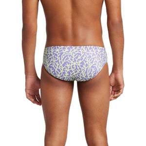 Men's Printed One Brief Purple