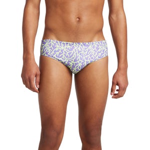 Men's Printed One Brief Purple