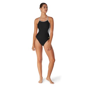 Women's Solid Flyback One Piece Black