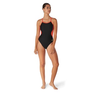 Girls Solid Flyback One Piece Red