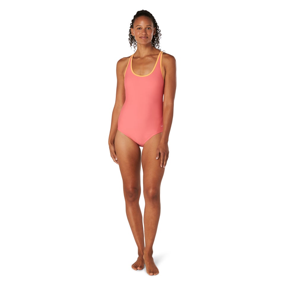 Women's Double Strap Racerback One Piece Pink