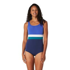 Banded Colorblock One Piece - Blue | Size 10