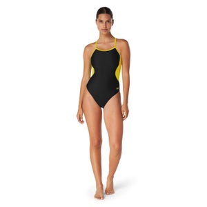 Women's Splice Flyback One Piece Gold