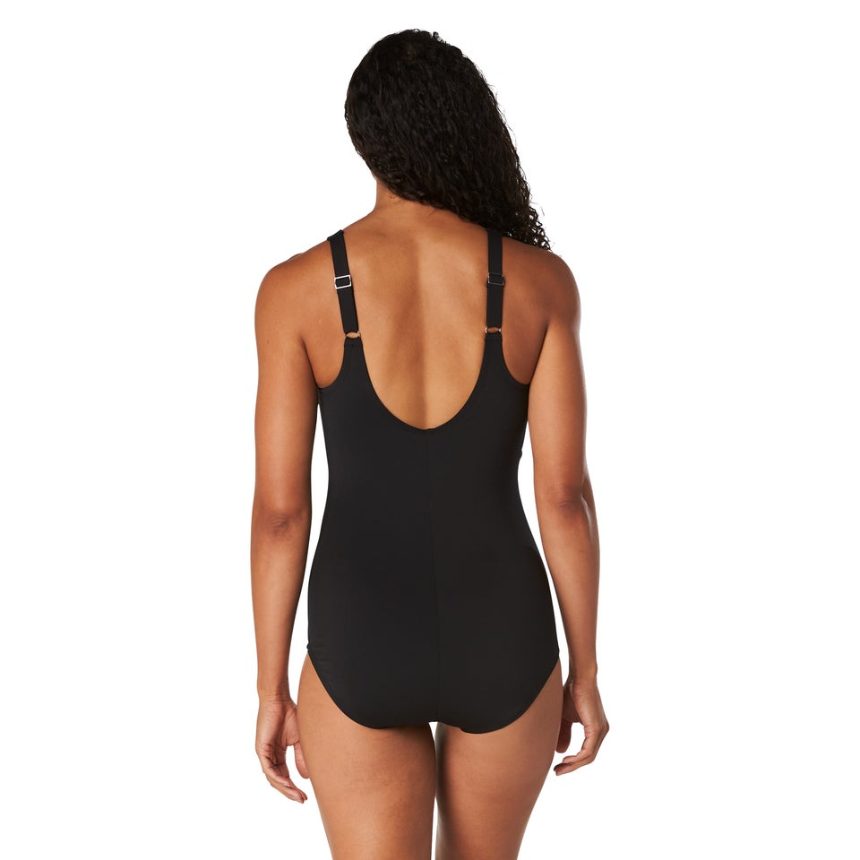 Monopièce à bandes pour femmes, noir