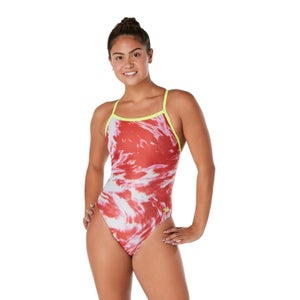 Women's Cyclone Swirl Flyback One Piece Red