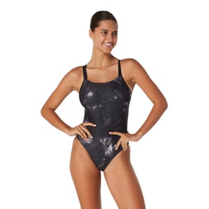 Women's Printed Volt Back One Piece Black