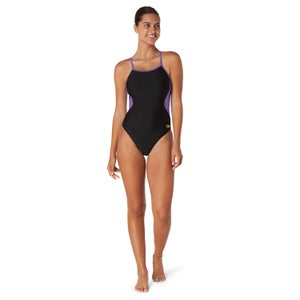 Girls Solid Flyback One Piece Purple