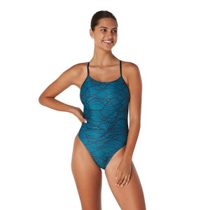 Women's Printed Relay Back One Piece Blue