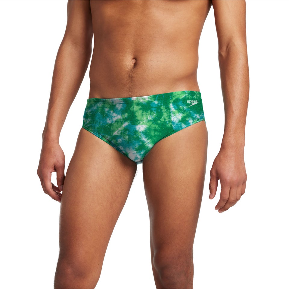 Men's Printed One Brief Green