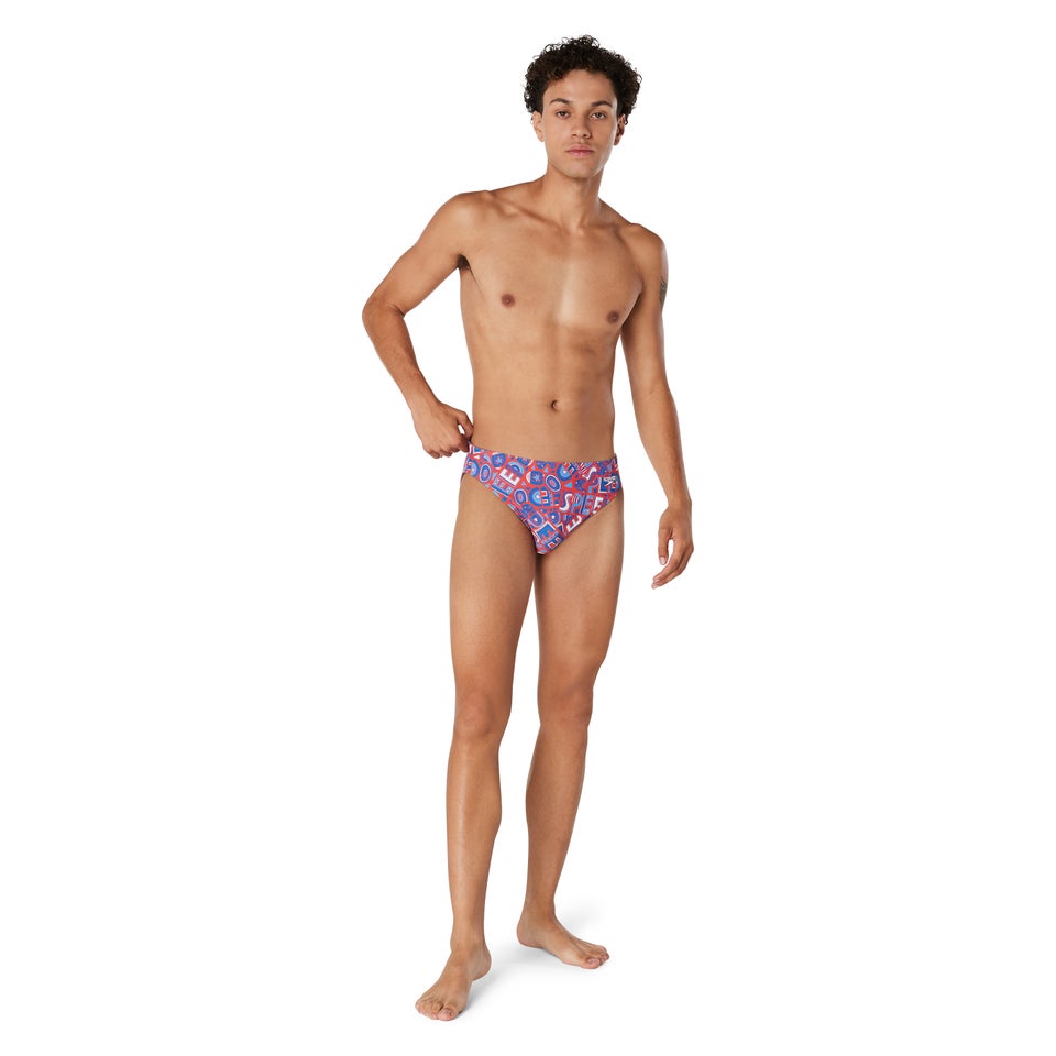 Men's Floatable Floral Print Beachstar 2" Brief Red