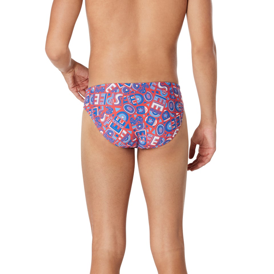 Men's Floatable Floral Print Beachstar 2" Brief Red