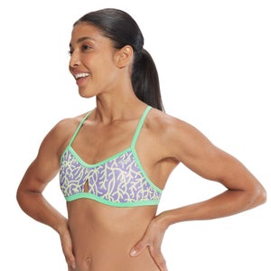 Women's Printed Tie Back Top Purple/Green