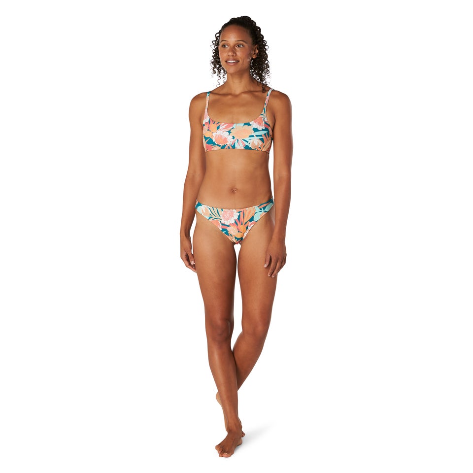 Women's Print Scoop Bikini Bottom Blue