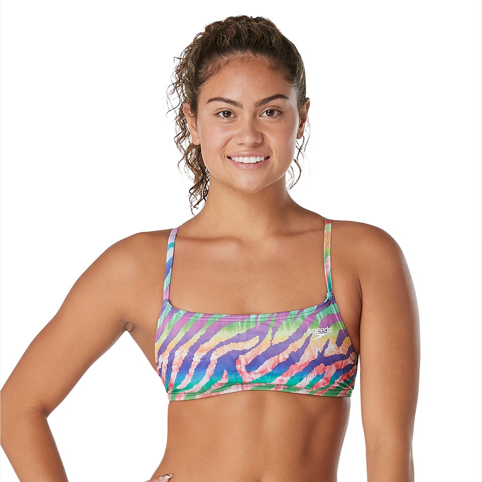 Women's Pride Printed Strappy Bikini Top Purple/Blue