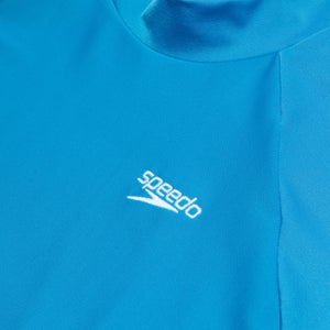 Bedrucktes kurzärmeliges Rash-Top für Jungen Blau/Weiß