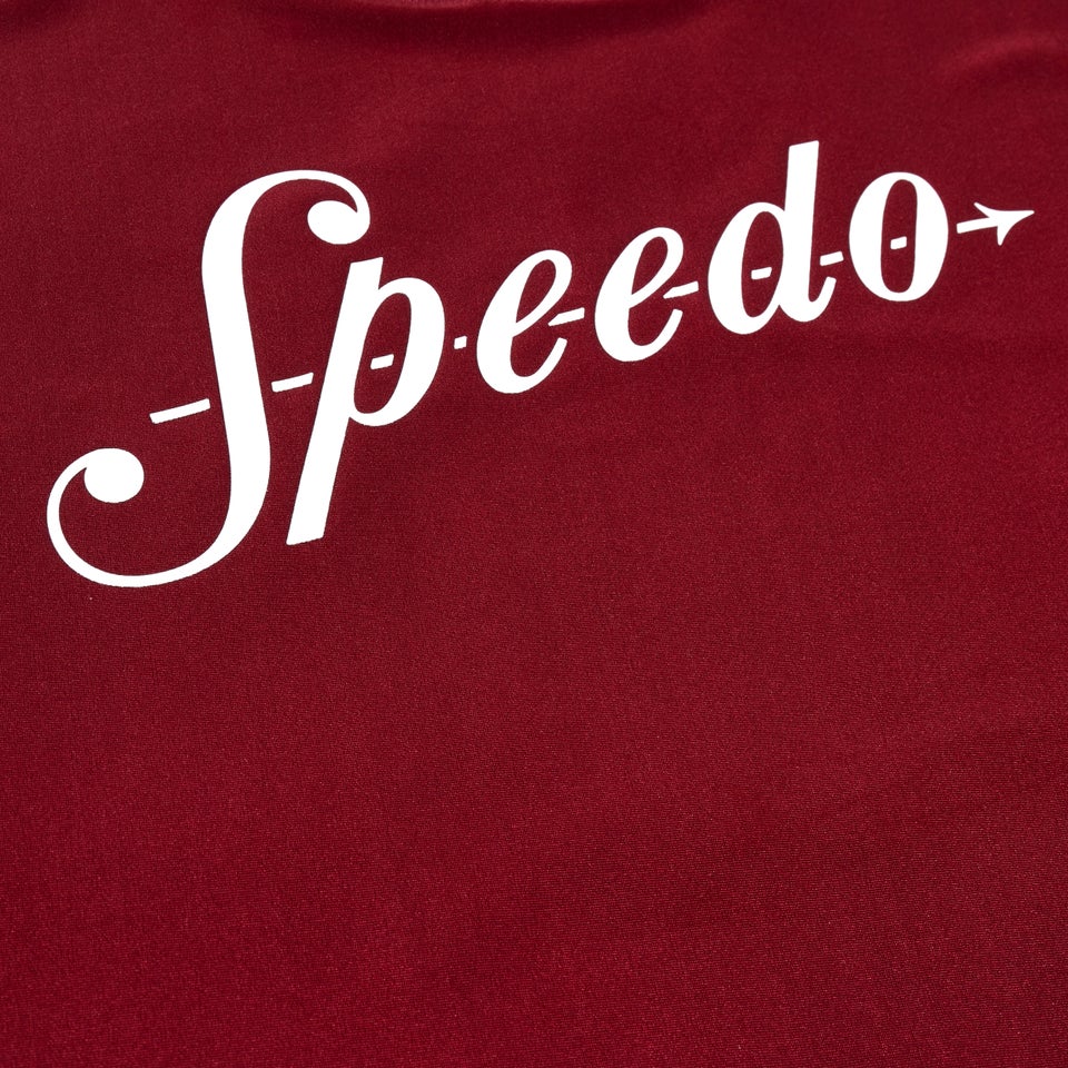 Bedrucktes, kurzärmeliges Schwimmtop für Herren Weinrot