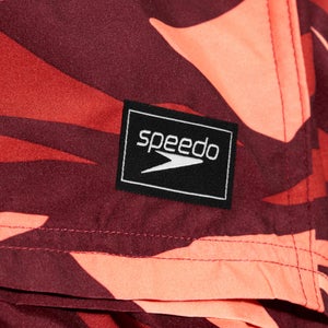Men's Printed Leisure 14" Swim Shorts Oxblood/Orange