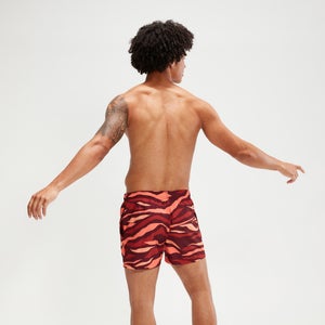 Men's Printed Leisure 14" Swim Shorts Oxblood/Orange