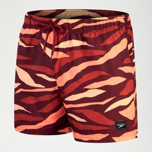 Men's Printed Leisure 14" Swim Shorts Oxblood/Orange