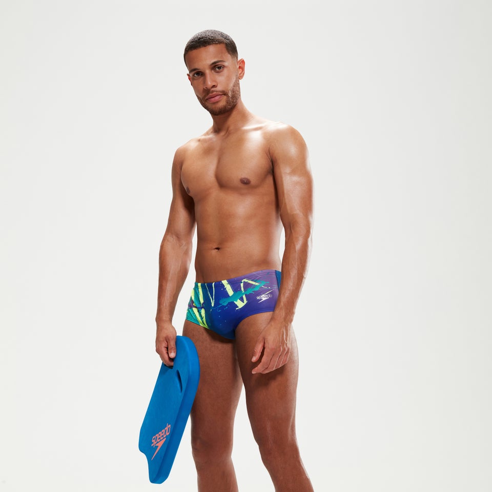 Slip de bain Homme Club Training 14 cm bleu/lilas