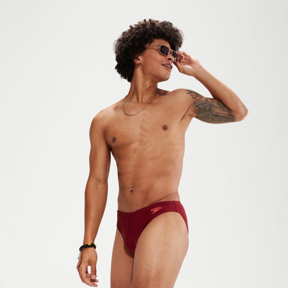 5 cm Solar Badehose für Herren Weinrot/Koralle