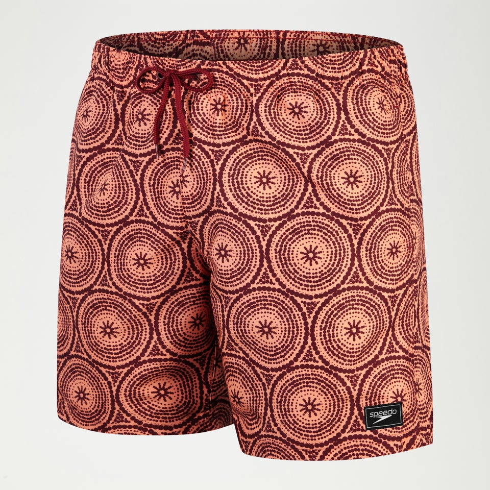 Bedruckte Leisure 45 cm Schwimmshorts für Herren Orange/Weinrot