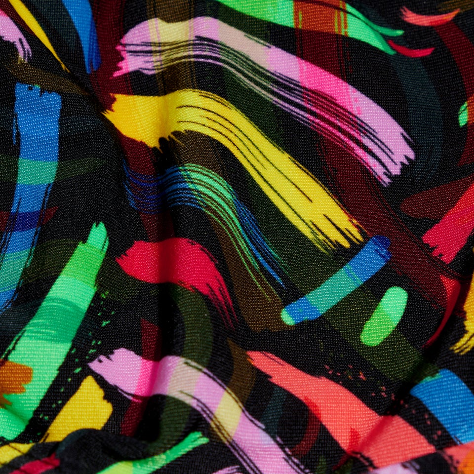 6,5 cm Pinselstrich-Badehose für Jungen Schwarz/Gelb