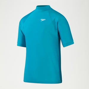 Boys' Printed Short Sleeve Rash Top Aqua