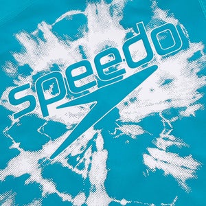 Boys' Printed Short Sleeve Rash Top Aqua