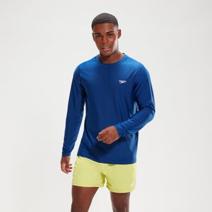 Haut de bain Homme imprimé manches longues bleu/blanc - S