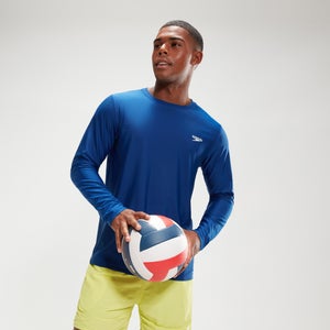 Men's Printed Long Sleeve Swim Top Blue/White