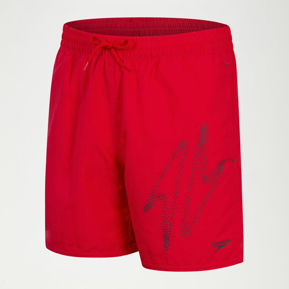 Boys' Hyper Boom 15" Swim Shorts Red/Grey