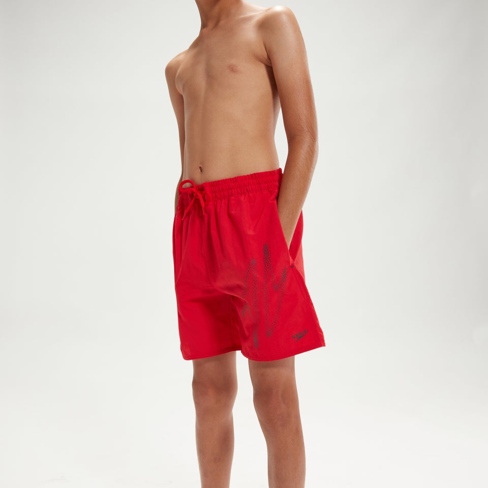 Boys' Hyper Boom 15" Swim Shorts Red/Grey