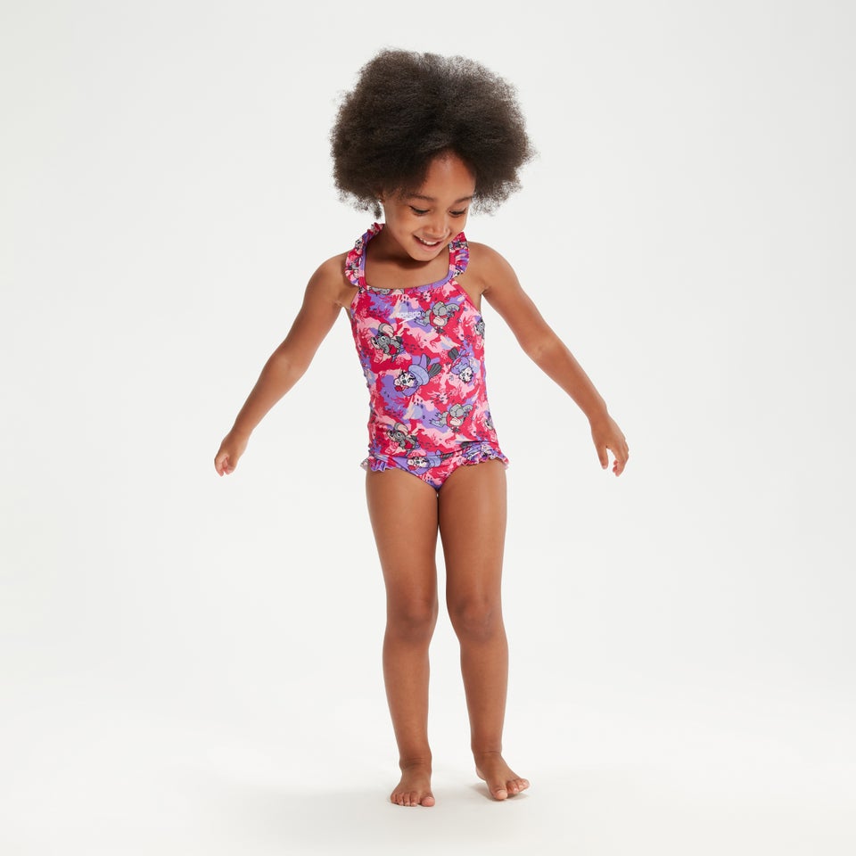 Infant Girls' Learn to Swim Frill Thinstrap Swimsuit Pink
