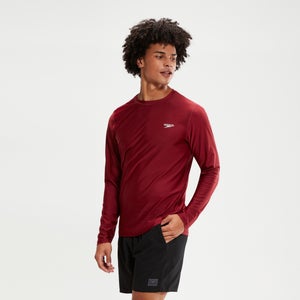 Bedrucktes, langärmeliges Schwimmtop für Herren Weinrot