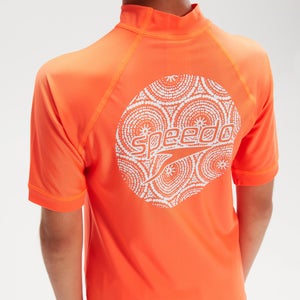 Bedrucktes kurzärmeliges Rash-Top für Jungen Orange