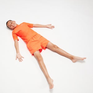 Bedrucktes kurzärmeliges Rash-Top für Jungen Orange