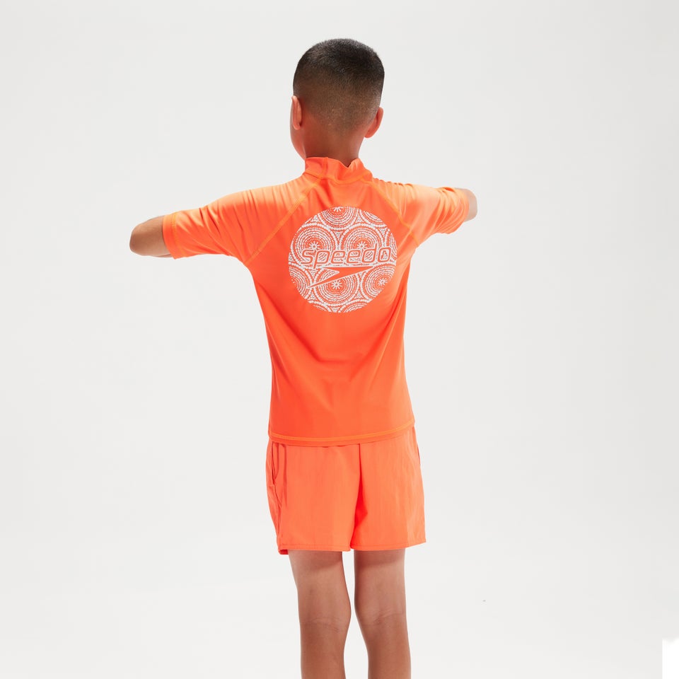 Bedrucktes kurzärmeliges Rash-Top für Jungen Orange